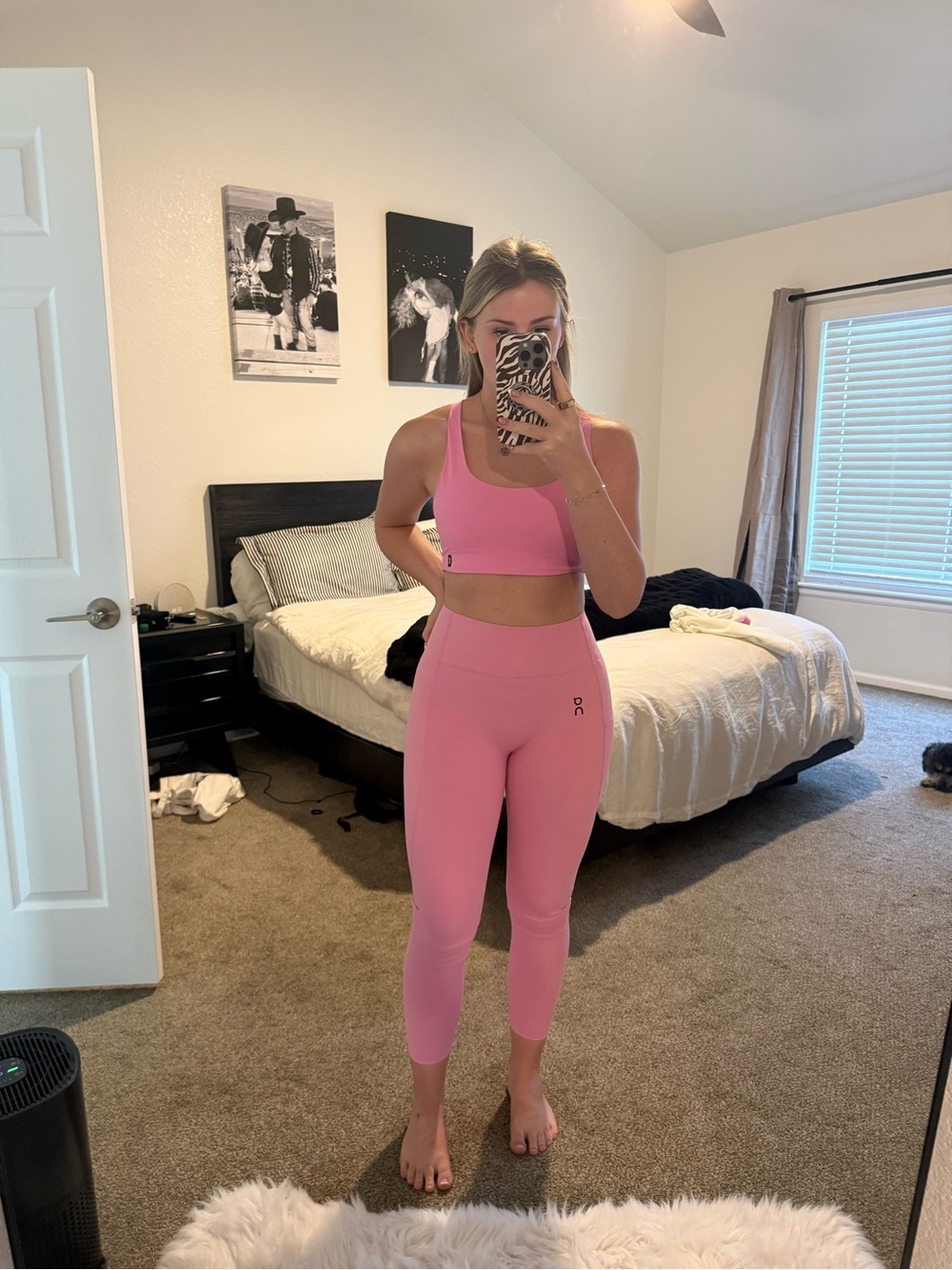 Pink Seamless Sports Bra & High-Waist Leggings Set